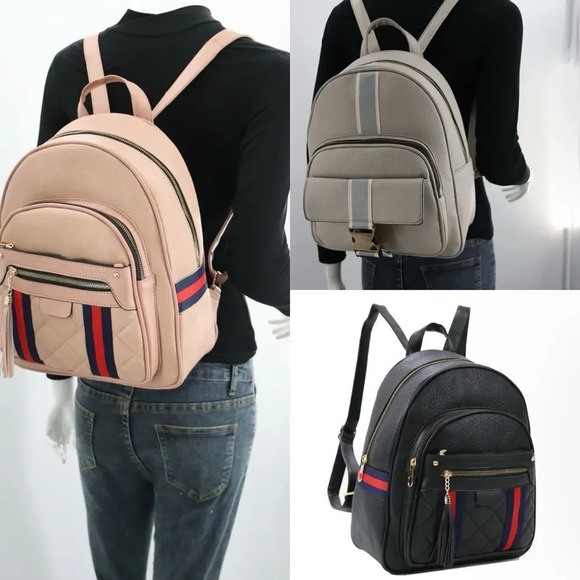 Backpack Purses in Blush Pink, Gray Blue, or Black Red, New with Tag - Picture 1 of 15